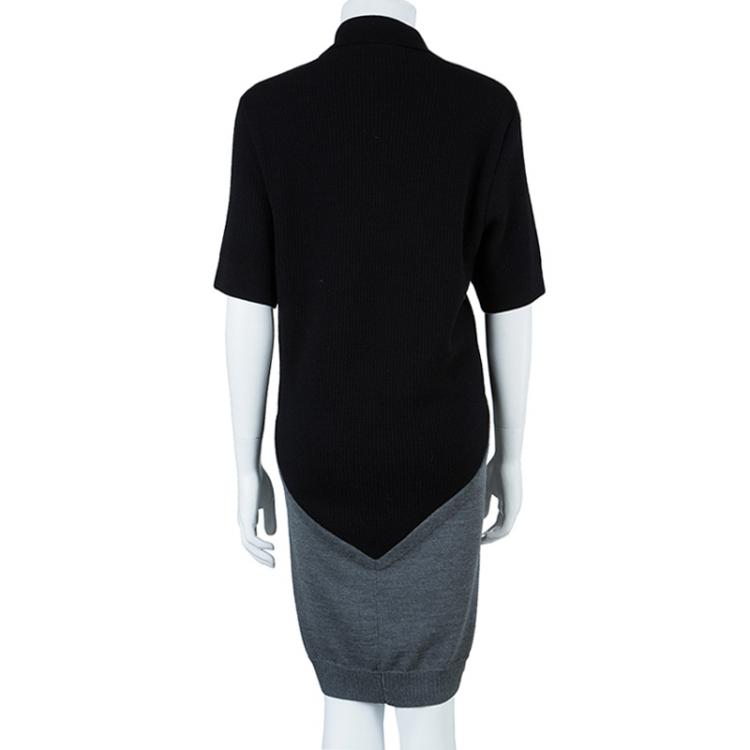 Pre Owned Balenciaga Colorblock Sweater Dress M
