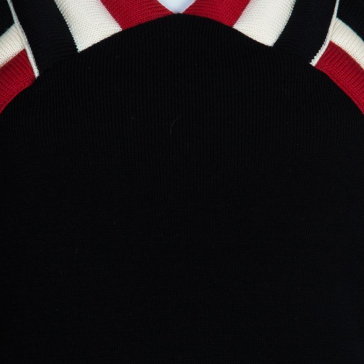 Pre Owned Balenciaga Black Wool Knee Length Dress M
