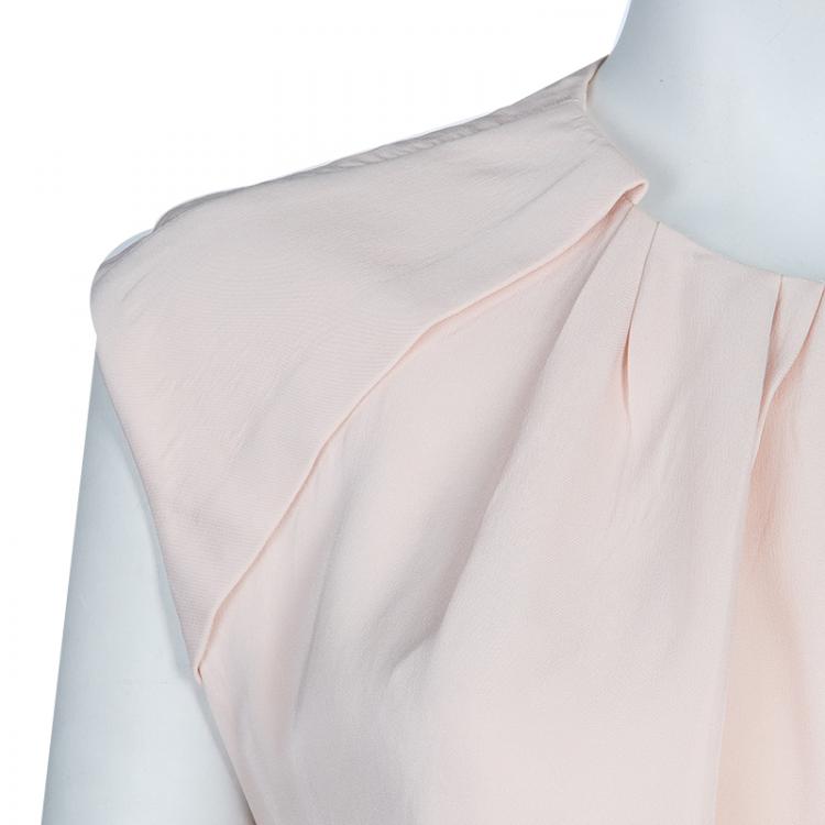 Pre Owned Balenciaga Blush Pink Ruched Neck Top M