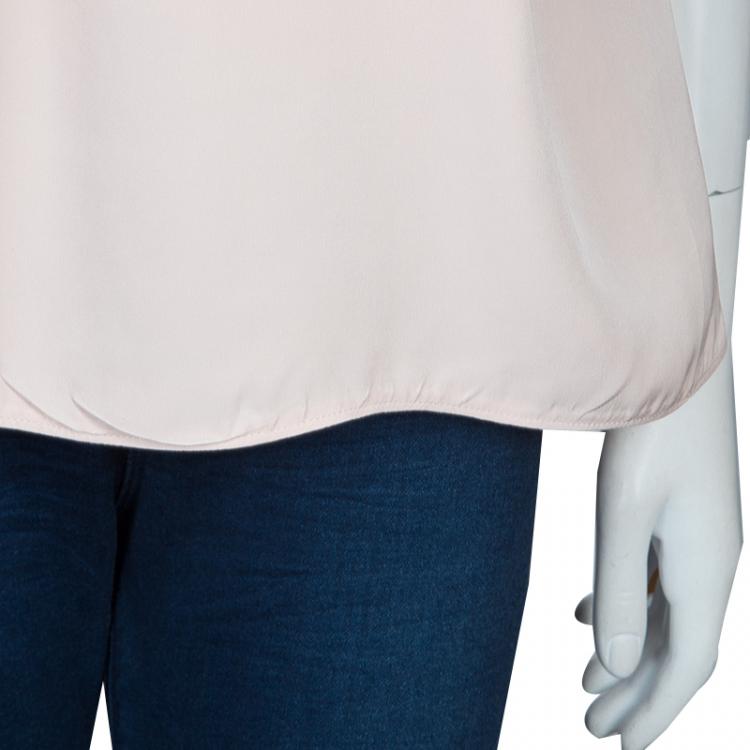 Pre Owned Balenciaga Blush Pink Ruched Neck Top M