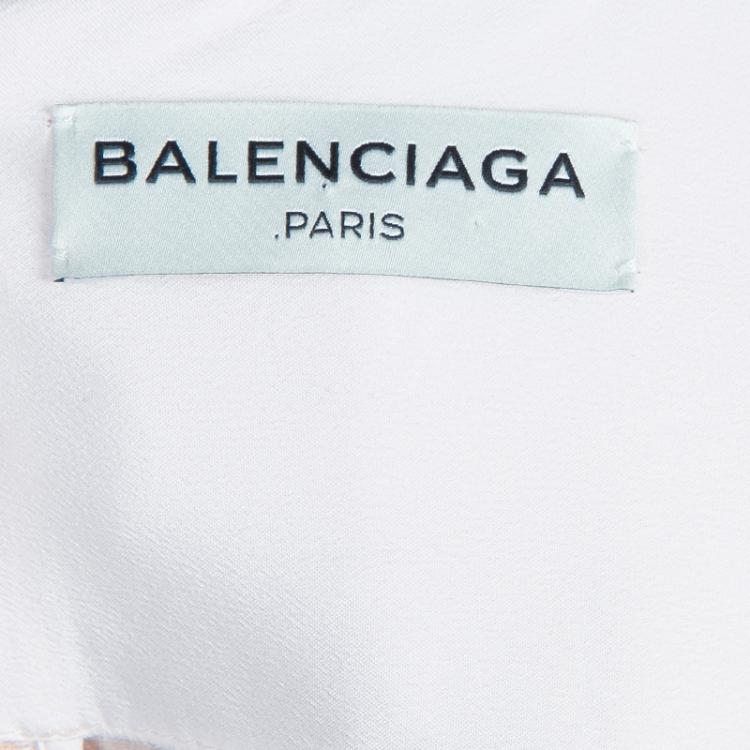 Pre Owned Balenciaga Blush Pink Ruched Neck Top M