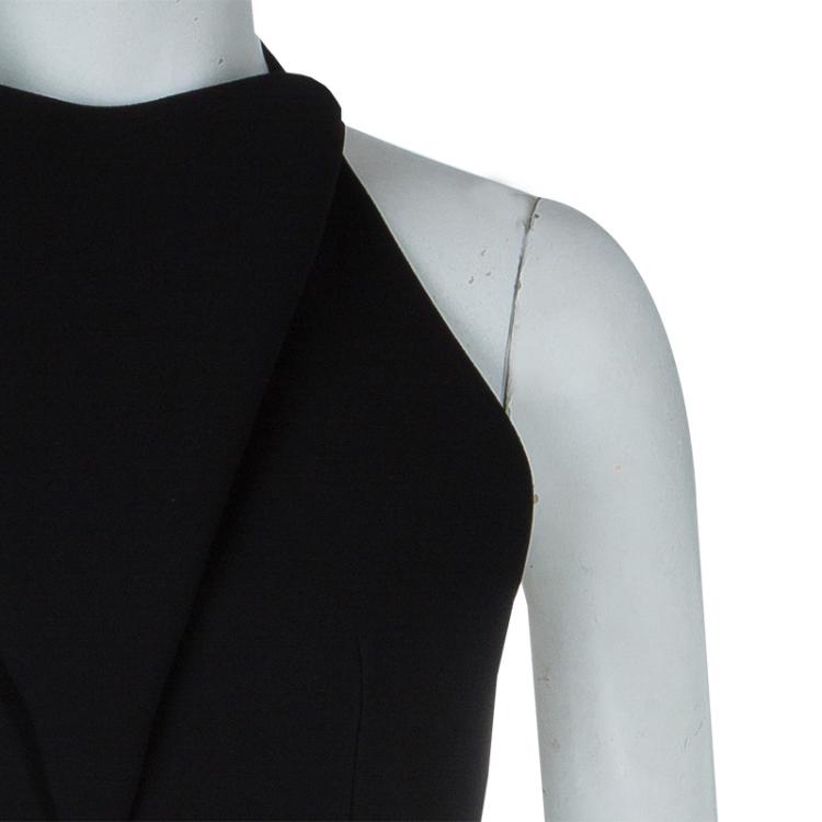 Pre Owned Balenciaga FW'13 Black Petal Silhouette Peplum Halter Dress M