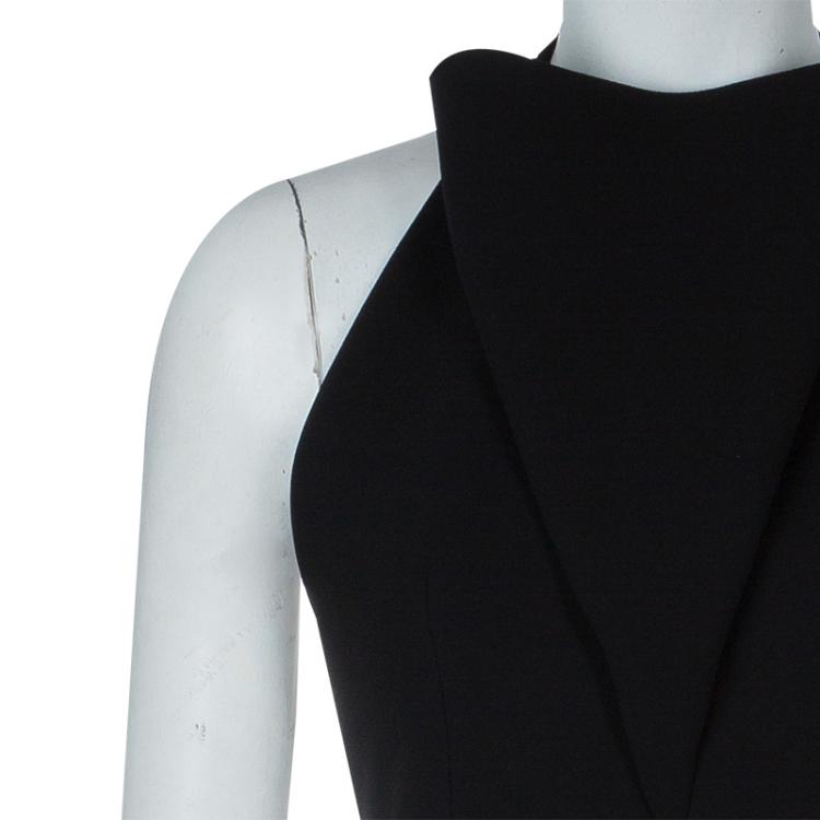 Pre Owned Balenciaga FW'13 Black Petal Silhouette Peplum Halter Dress M