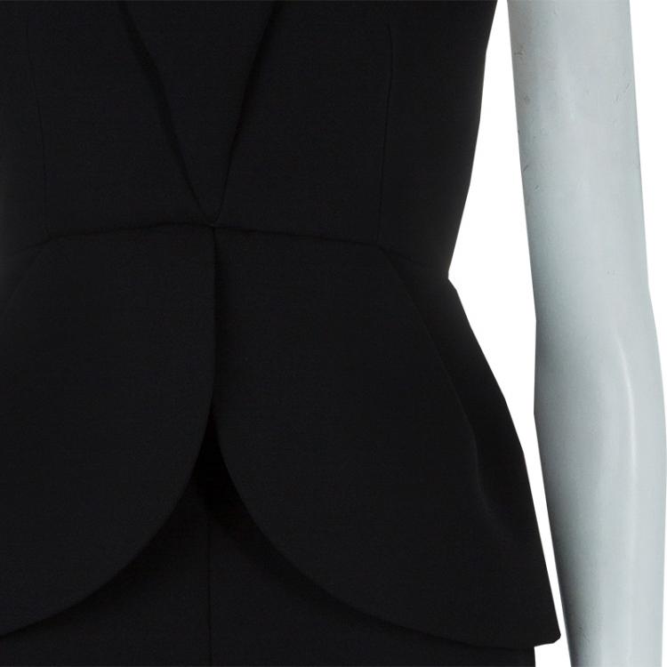 Pre Owned Balenciaga FW'13 Black Petal Silhouette Peplum Halter Dress M