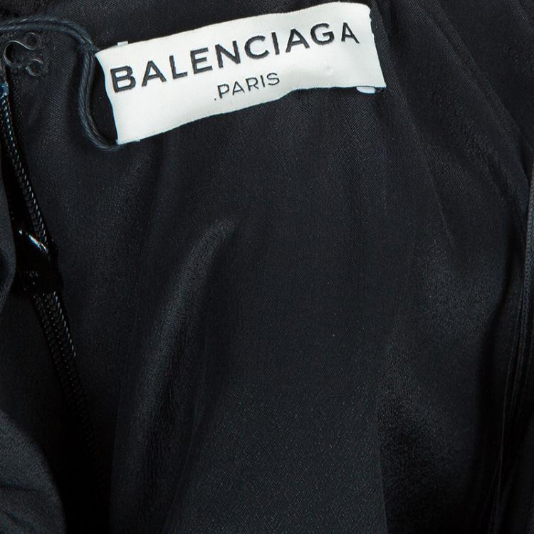 Pre Owned Balenciaga FW'13 Black Petal Silhouette Peplum Halter Dress M