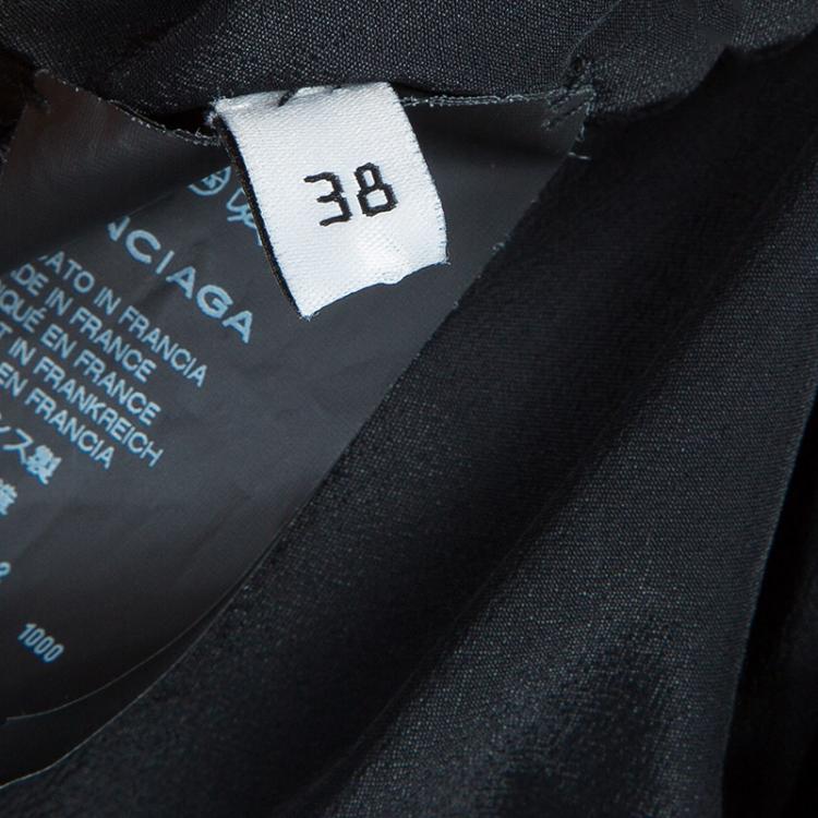 Pre Owned Balenciaga FW'13 Black Petal Silhouette Peplum Halter Dress M