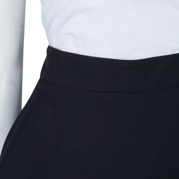 Pre Owned Balenciaga Paris Black Overlap Detail High Waist Shorts M