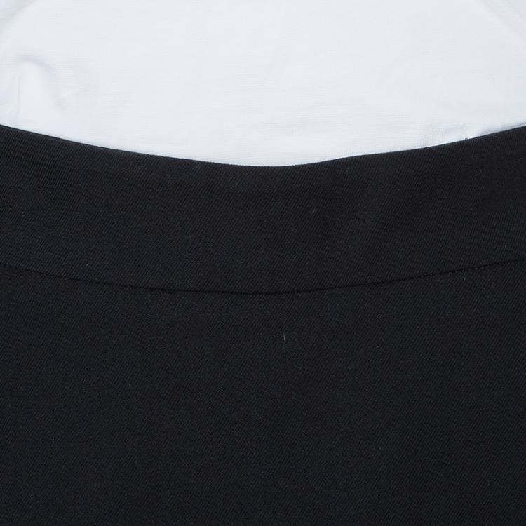 Pre Owned Balenciaga Paris Black Overlap Detail High Waist Shorts M