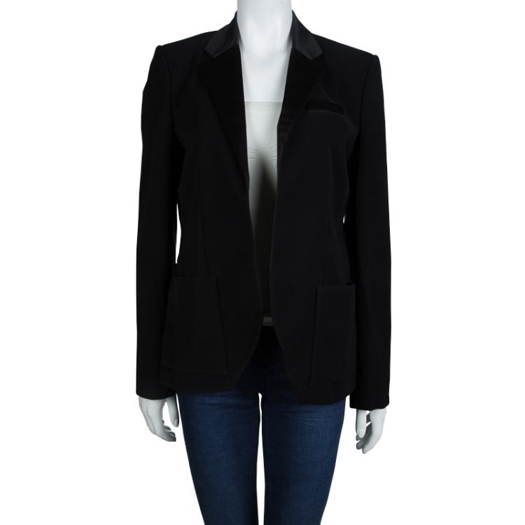 Pre Owned Balenciaga Black Notched Collar Tailored Blazer L