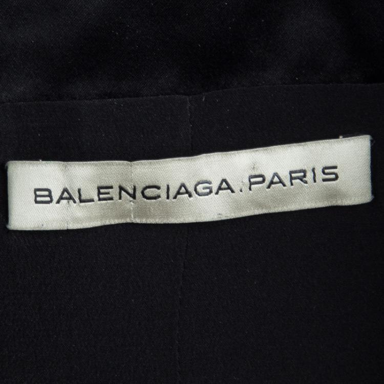 Pre Owned Balenciaga Black Notched Collar Tailored Blazer L