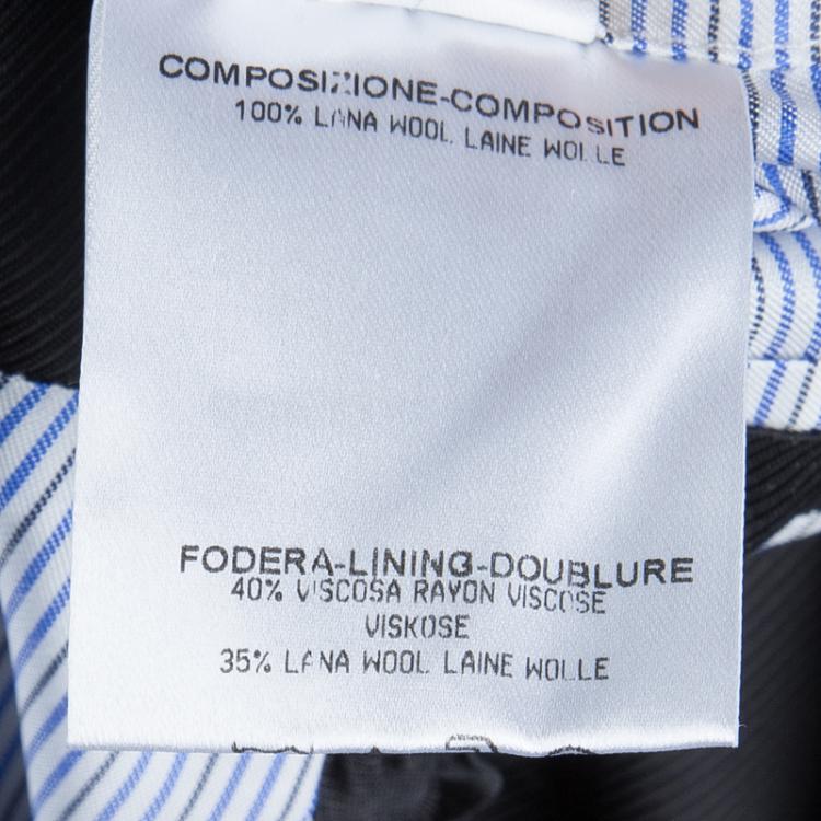 Pre Owned Balenciaga Blue Contrast Trim Zip Edged Wool Jacket M