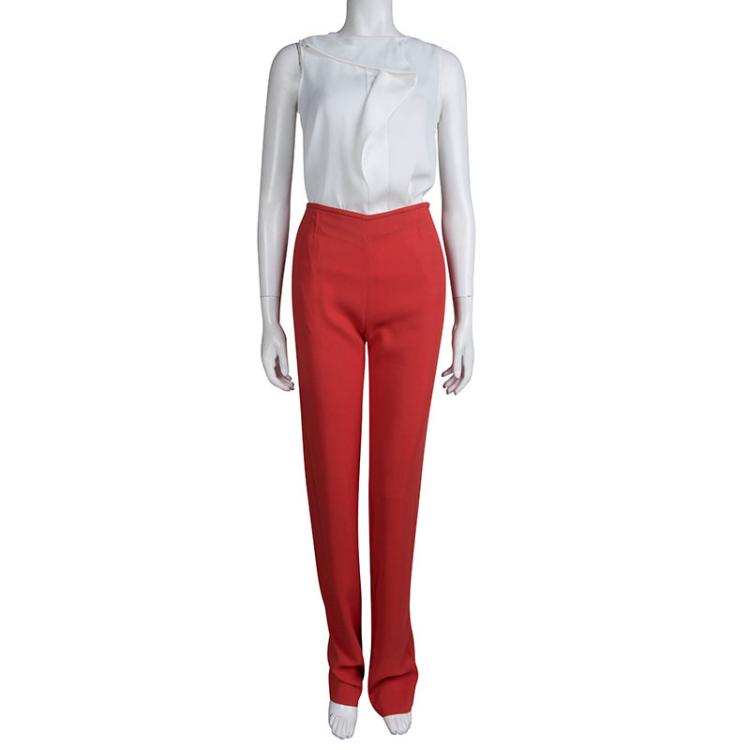 Pre Owned Balenciaga Red Straight Trousers M