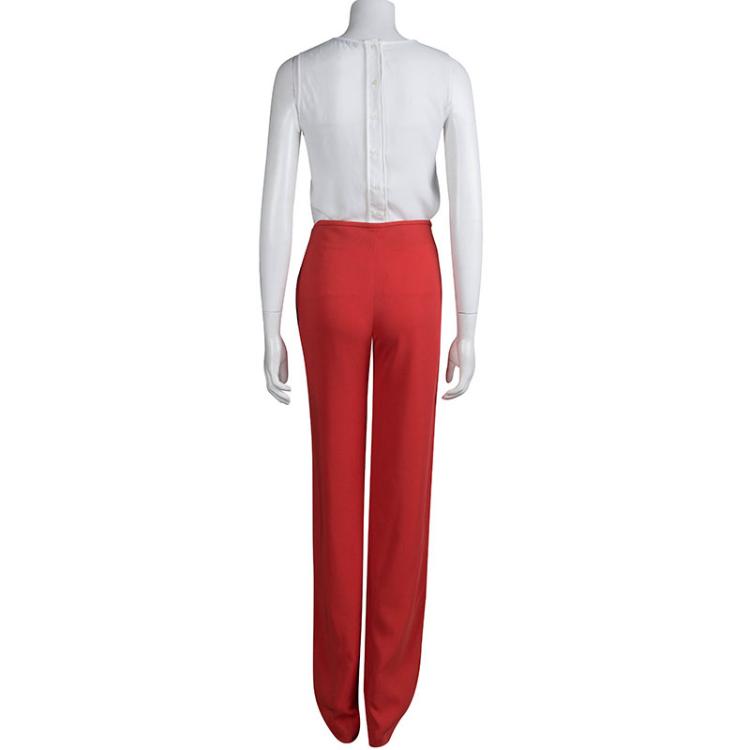 Pre Owned Balenciaga Red Straight Trousers M