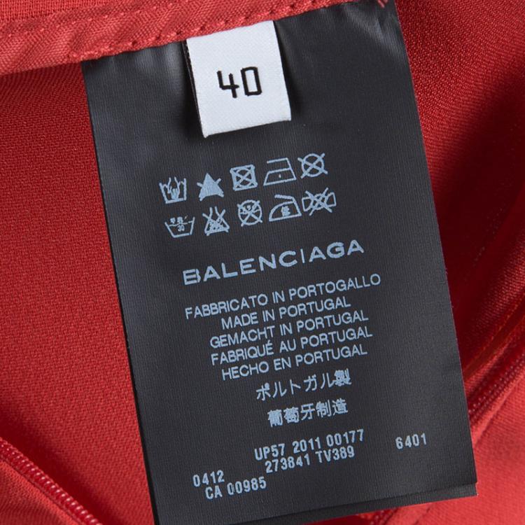 Pre Owned Balenciaga Red Straight Trousers M