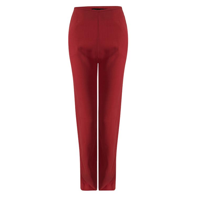 Red Straight Fit High Waist Tailored Trousers Balenciaga |