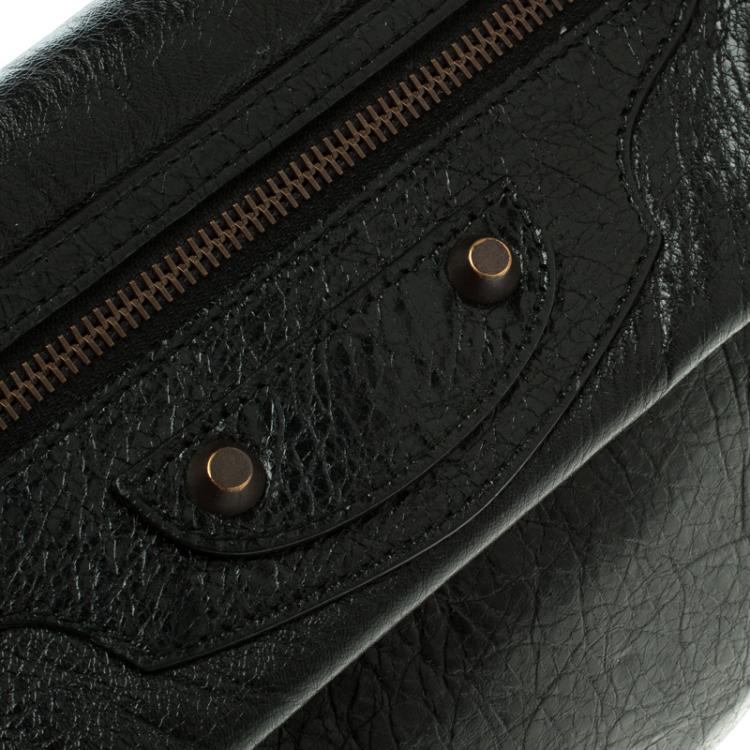 Pre Owned Balenciaga Black Leather Classic Hardware Strap Envelope Clutch