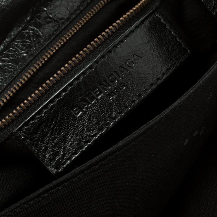 Pre Owned Balenciaga Black Leather Classic Hardware Strap Envelope Clutch