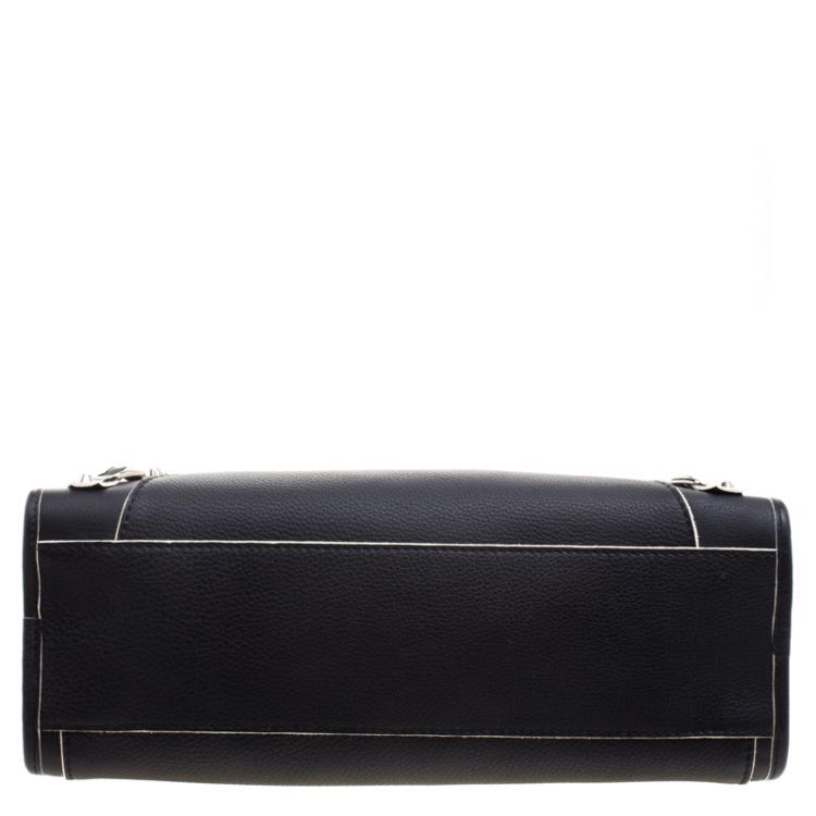 Pre Owned Balenciaga Black Leather Classic Highlight City Tote