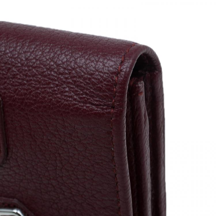 Pre Owned Balenciaga Red Leather Arena Continental Wallet