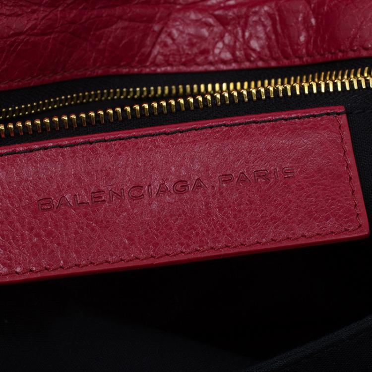 Pre Owned Balenciaga Red Lambskin Leather Giant GH Envelope Strap Clutch