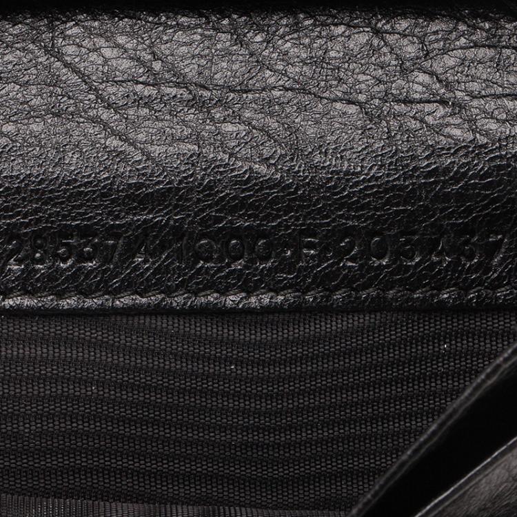 Pre Owned Balenciaga Black Leather Arena Double Card Holder