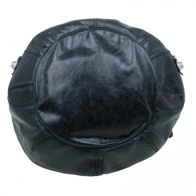 Pre Owned Balenciaga Dark Green Leather GSH Pompon Bag