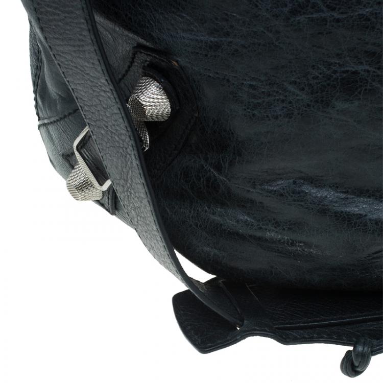 Pre Owned Balenciaga Dark Green Leather GSH Pompon Bag