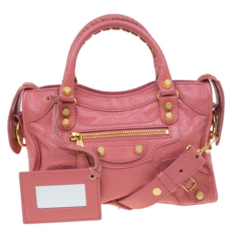 Balenciaga Pink Leather Mini City Gold Hardware Bag Balenciaga  TLC