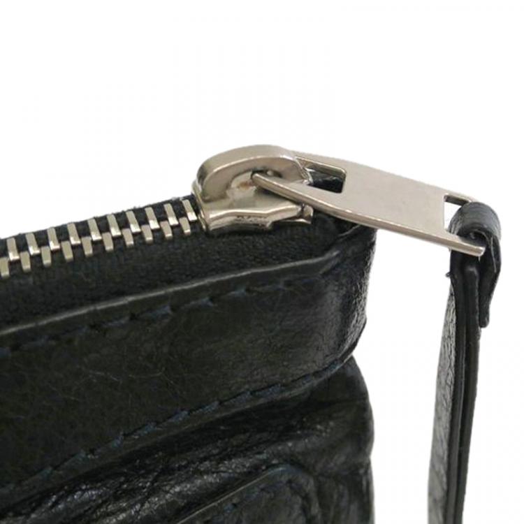 Pre Owned Balenciaga Black Lambskin Arena Classic Clip L Clutch