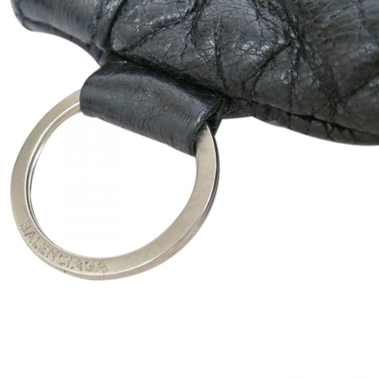 Pre Owned Balenciaga Black Lambskin Arena Classic Clip L Clutch
