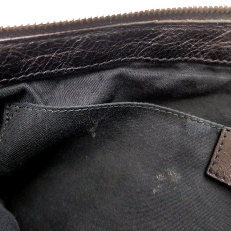 Pre Owned Balenciaga Black Lambskin Arena Classic Clip L Clutch