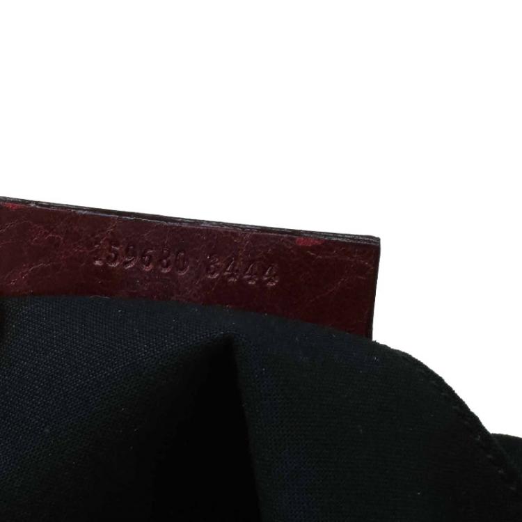 Pre Owned Balenciaga Burgundy Leather Aumoniere Wristlet Clutch