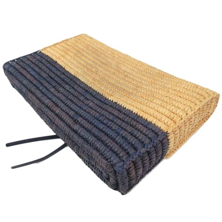 Pre Owned Balenciaga Navy Raffia Clutch Bag