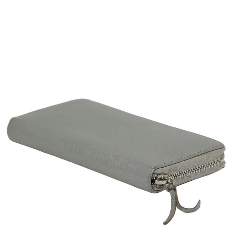 Pre Owned Balenciaga Silver Leather Wallet