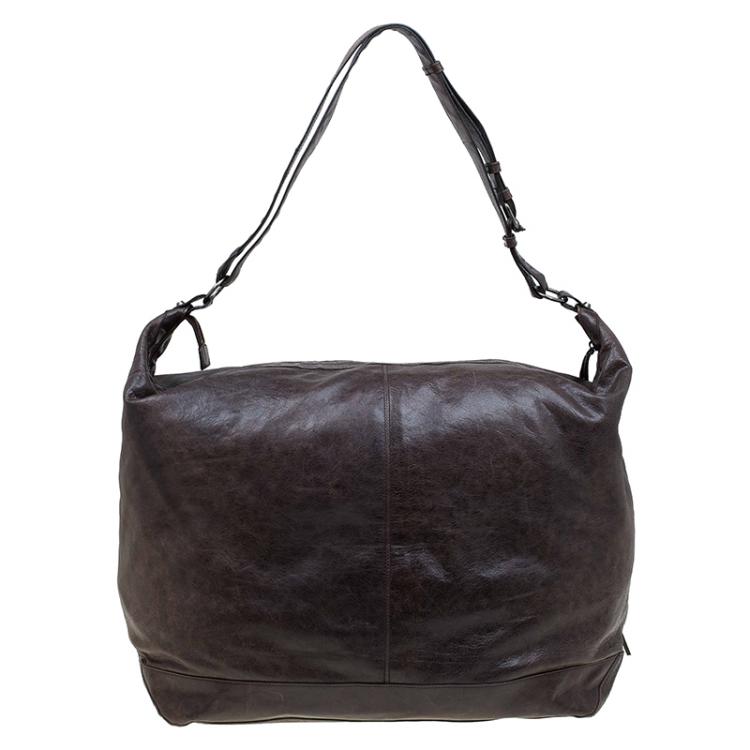 Pre Owned Balenciaga Brown Leather Jumbo Cruise Hobo