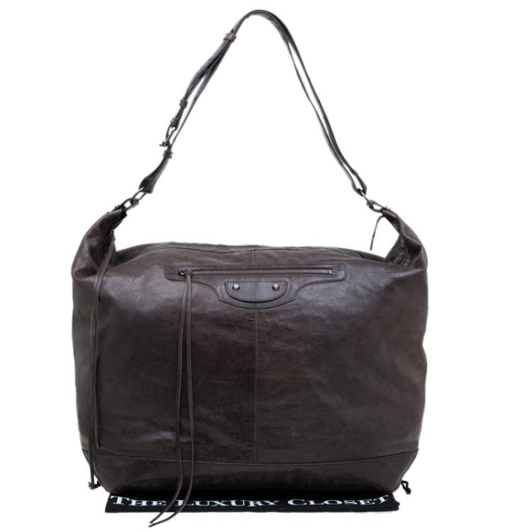 Pre Owned Balenciaga Brown Leather Jumbo Cruise Hobo