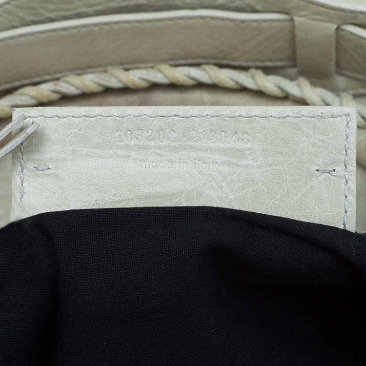 Pre Owned Balenciaga Light Olive Green Leather Classic First Tote