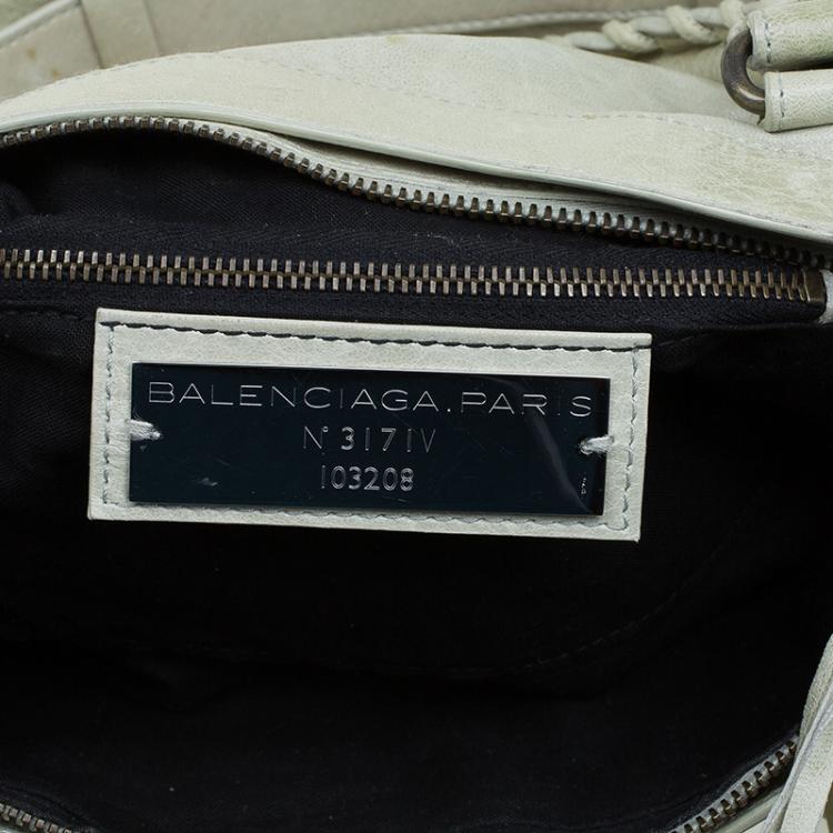 Pre Owned Balenciaga Light Olive Green Leather Classic First Tote