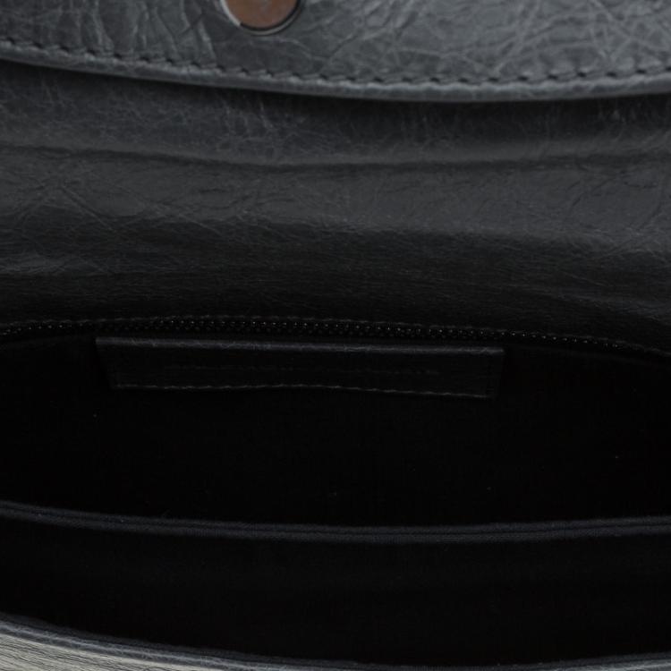 Pre Owned Balenciaga Grey Leather Silver hardware Envelope Clutch