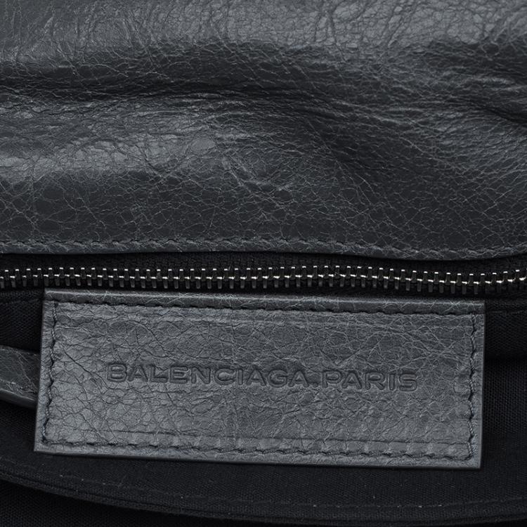 Pre Owned Balenciaga Grey Leather Silver hardware Envelope Clutch
