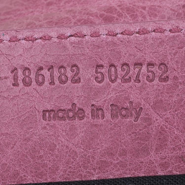 Pre Owned Balenciaga Bubblegum Pink Leather GGH Envelope Clutch