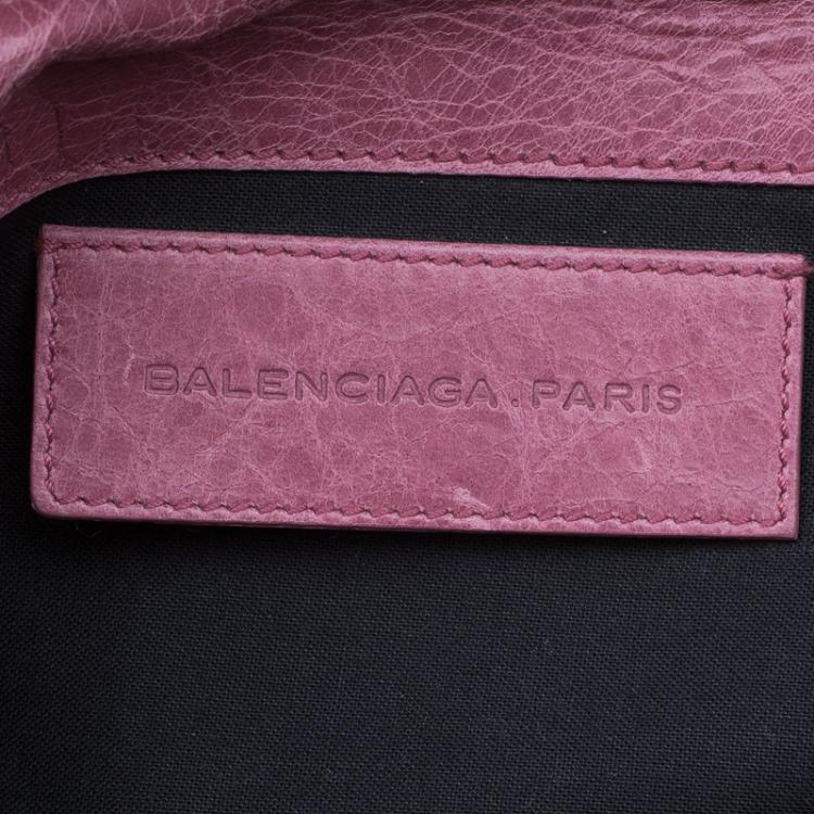 Pre Owned Balenciaga Bubblegum Pink Leather GGH Envelope Clutch