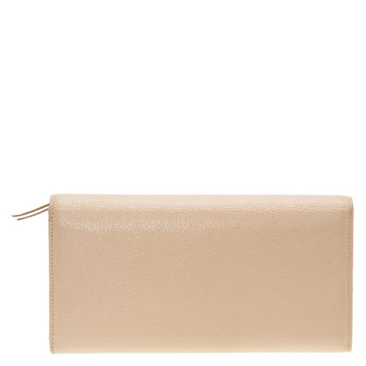 Pre Owned Balenciaga Praline Leather Classic Continental Wallet