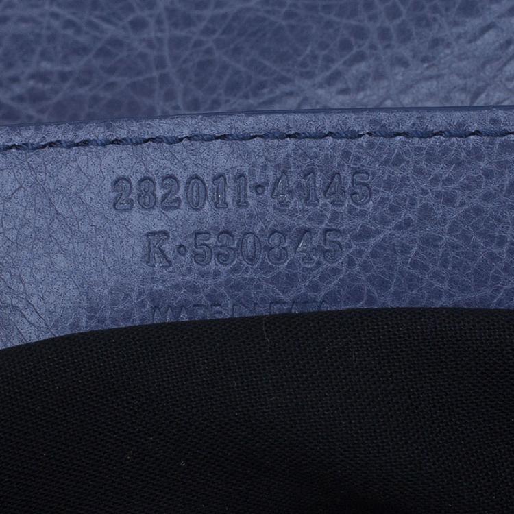 Pre Owned Balenciaga Grey Leather Silver Hardware Envelope Clutch