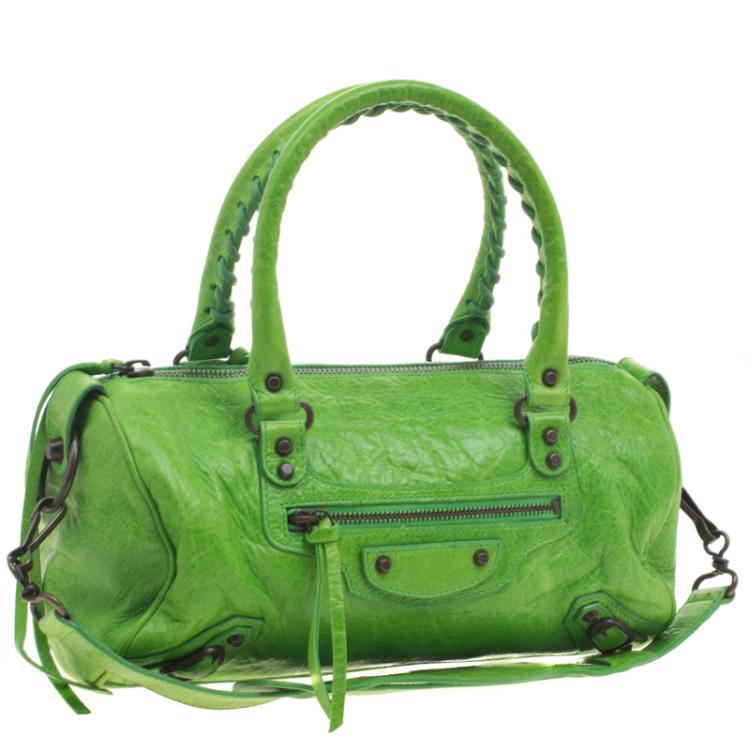 مملوكة مسبقًا Balenciaga Apple Green Leather Mini RH Twiggy Satchel