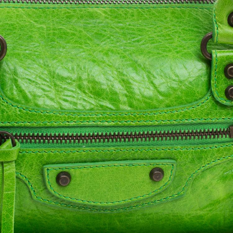 مملوكة مسبقًا Balenciaga Apple Green Leather Mini RH Twiggy Satchel