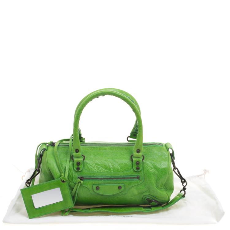 مملوكة مسبقًا Balenciaga Apple Green Leather Mini RH Twiggy Satchel