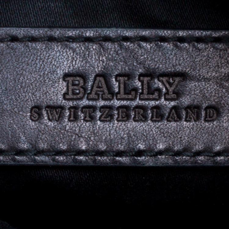 Pre Owned Bally Black Leather Messenger Bag