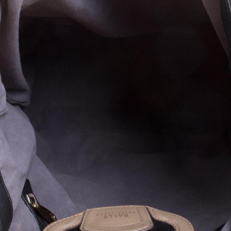 Pre Owned Bally Black Leather Shopper Tote