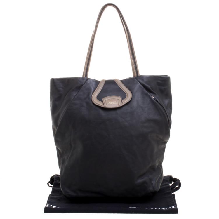 Pre Owned Bally Black Leather Shopper Tote